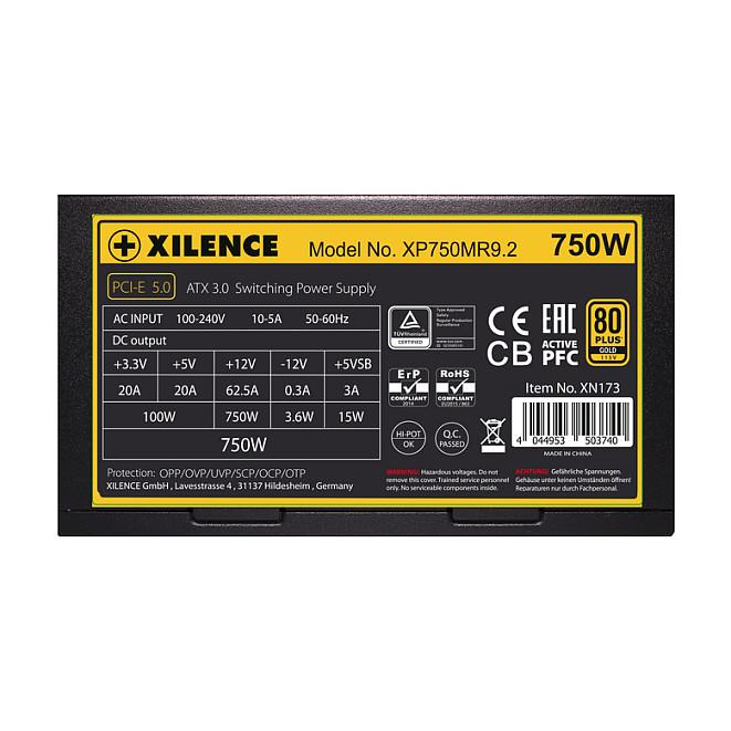 Furnizues Energjie Xilence Performance X+ XP750MR9.2, 750W, 80 PLUS Gold, ATX 3.0, Modular, 12VHPWR, 3x PCIe – Zezë - 4