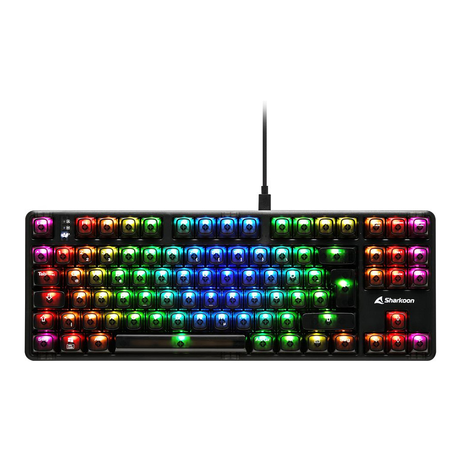Tastierë Gaming Sharkoon Crystal Shark Wired & Wireless / QWERTZ – Zezë - 1