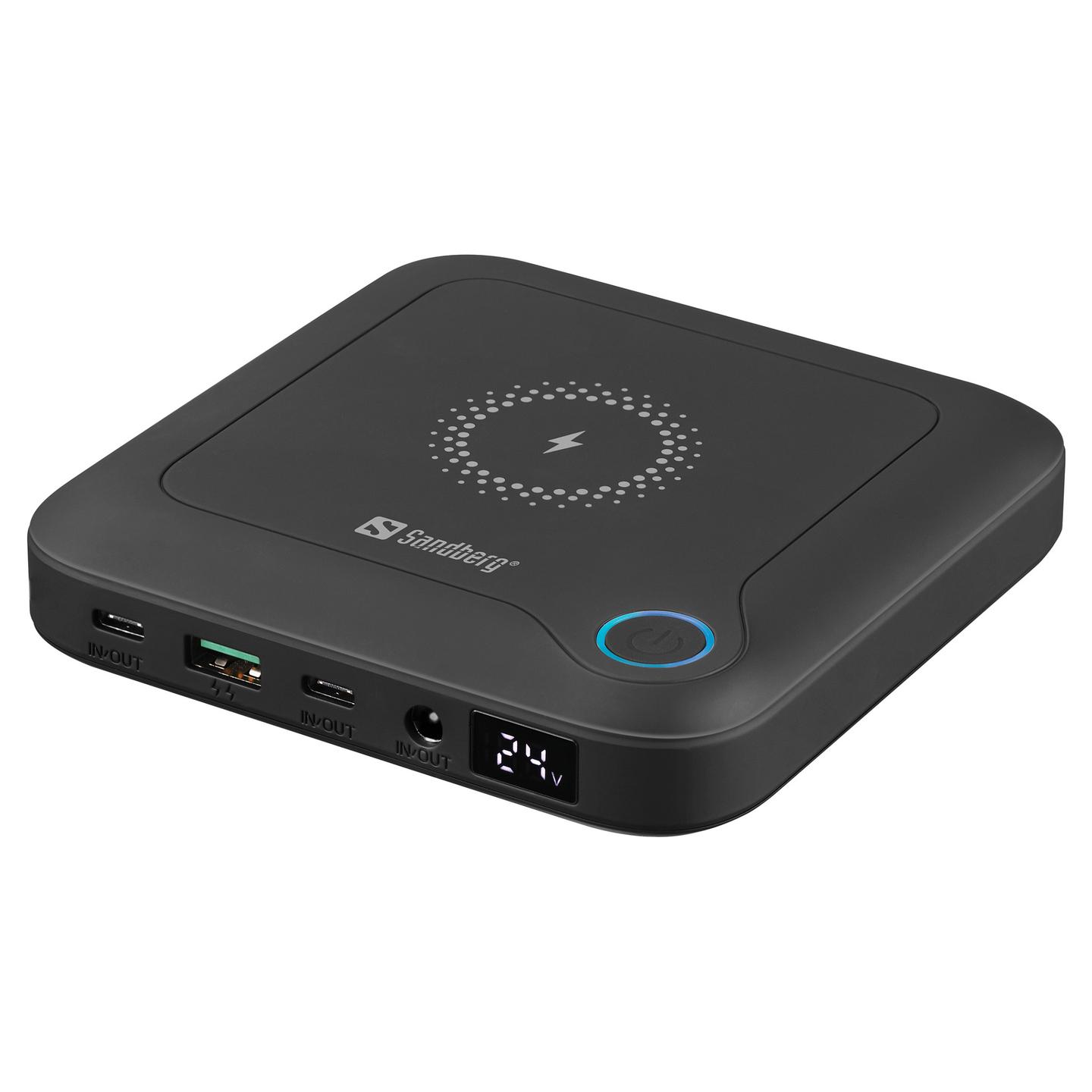 Powerbank Sandberg All-in-1 Laptop / 25000mAh / PD 60W / DC 91W / Wireless 15W - Zezë