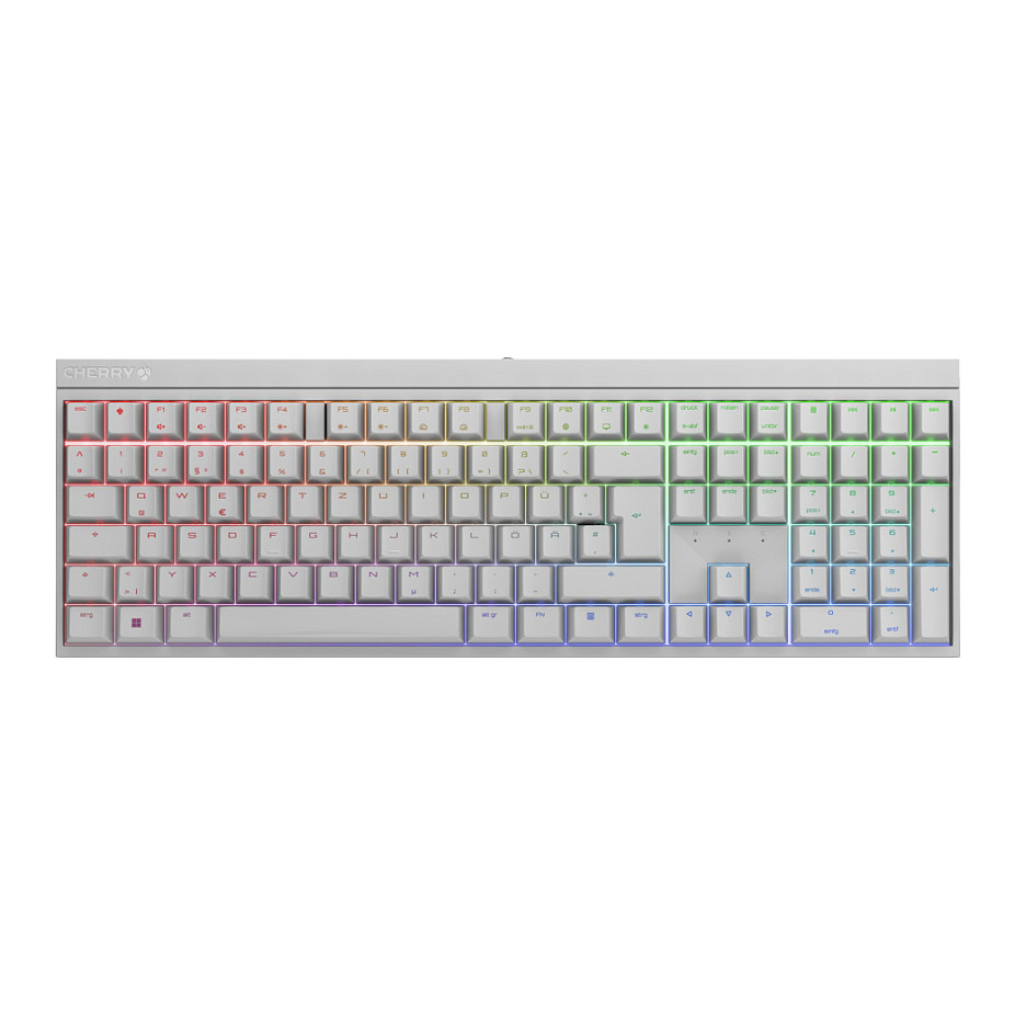 Tastierë Gaming CHERRY MX 2.0S RGB / me kabllo / USB / mekanike / RGB / QWERTZ / e bardhë - 1