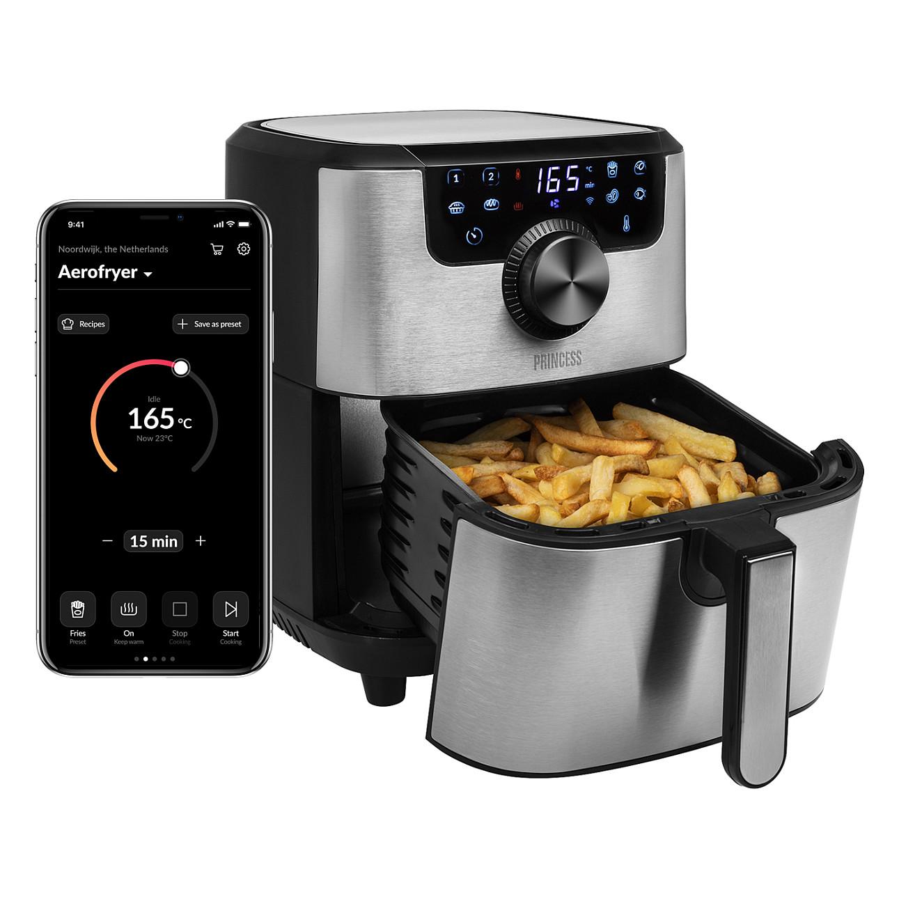 Fryer Princess Smart Aerofryer / 182037 / 4.5L / 1500W / 8 Programe / 80–200°C / LCD / Wi-Fi / Keep Warm – Argjend/Zezë - 17