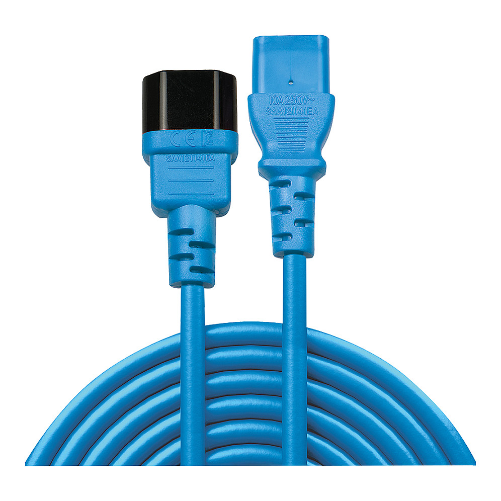 Kabllo për Furnizim me Energji IEC / LINDY Power Extension Cable IEC C14 to C13 / 0.5m – Blu - 2