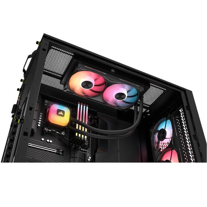 Ftohës për Procesor Corsair NAUTILUS II 240 RS ARGB, 240 mm, AIO, 2 Ventilatorë 120 mm, 420–2100 RPM, 4-Pin PWM, 3-Pin 5V ARGB – Zezë - 5