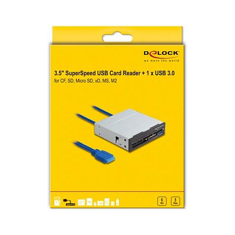 Lexues Kartelash DeLOCK 91759 / CF / SD / SDHC / SDXC / microSD / microSDHC / microSDXC / xD / MS / M2 / USB 3.2 Gen 1 / USB-A / 5 Gbit/s / 3.5" - Zezë & Gri - 4