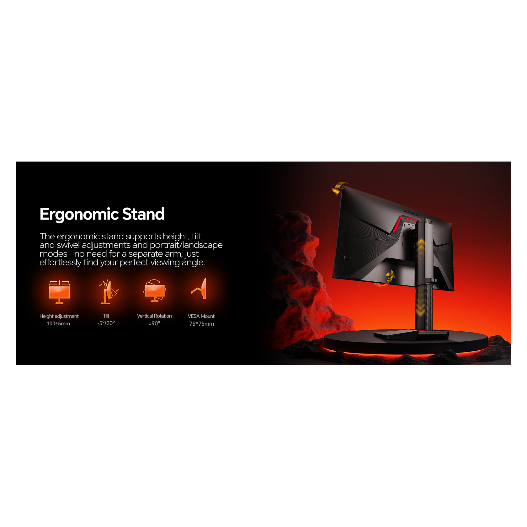 Monitor Gaming KOORUI G2722P / 27"/ Quad HD IPS / 200Hz / 1ms / HDMI+USB+DP - Zezë - 16