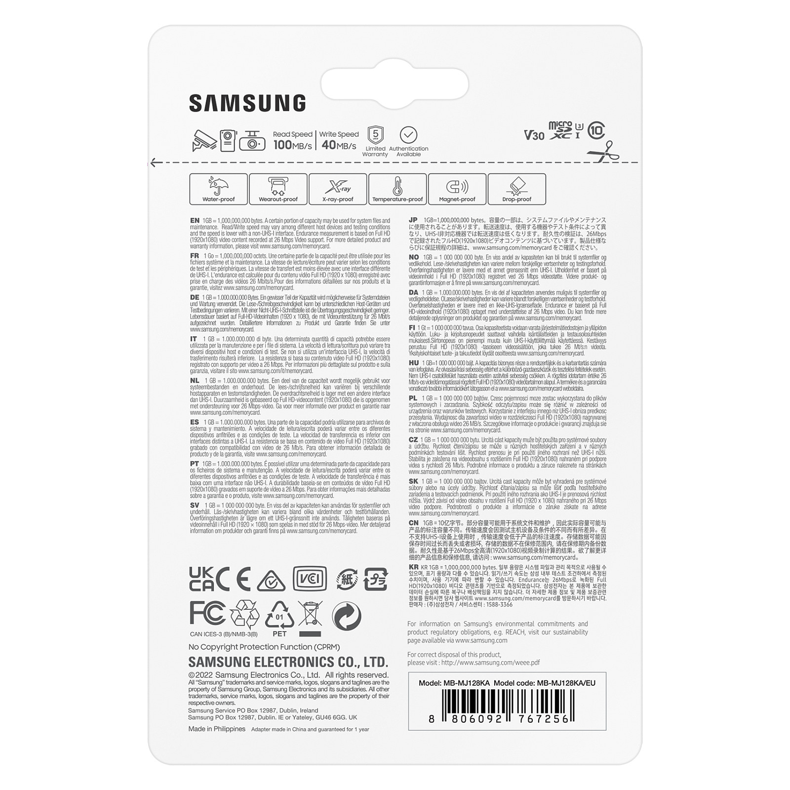 Kartë Memorie SD SAMSUNG CARD 128GB Samsung PRO Endurance microSD 100MB/s +Adapter - 9
