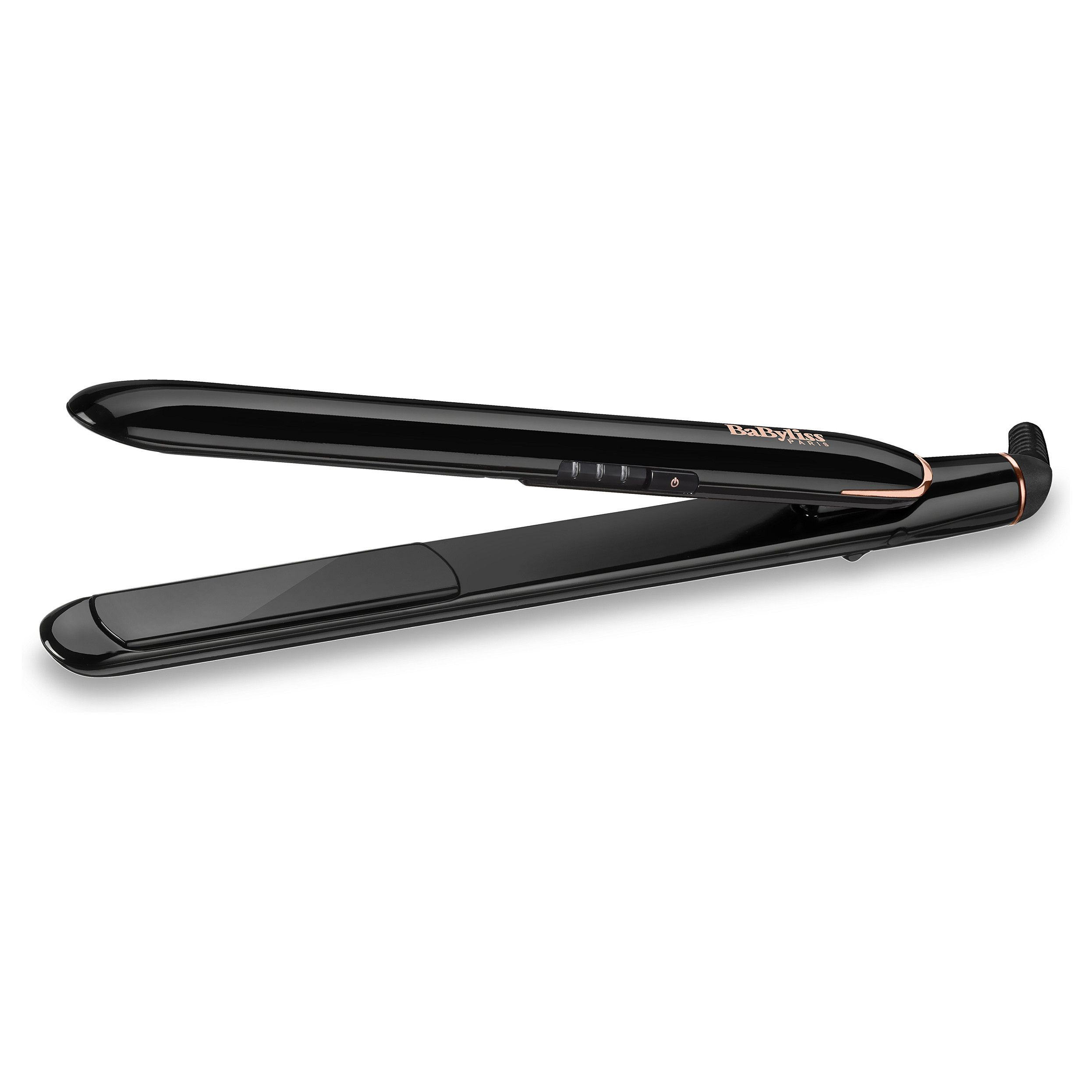 Drejtuese për flokë BaByliss Smooth Finish ST250E / Titanium-Ceramic / Ionic / 3 Temperatura / 230°C / Universal Voltage – Zezë