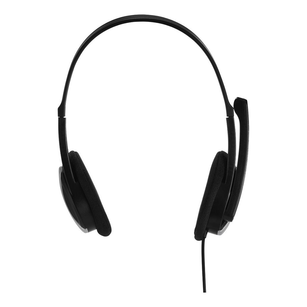 Kufje me kabllo Hama HS-P100 / On-Ear / 2x 3.5mm / Stereo / 40mm / 20-20000Hz / Mikrofon Boom / 2m - Zezë/Argjend - 2