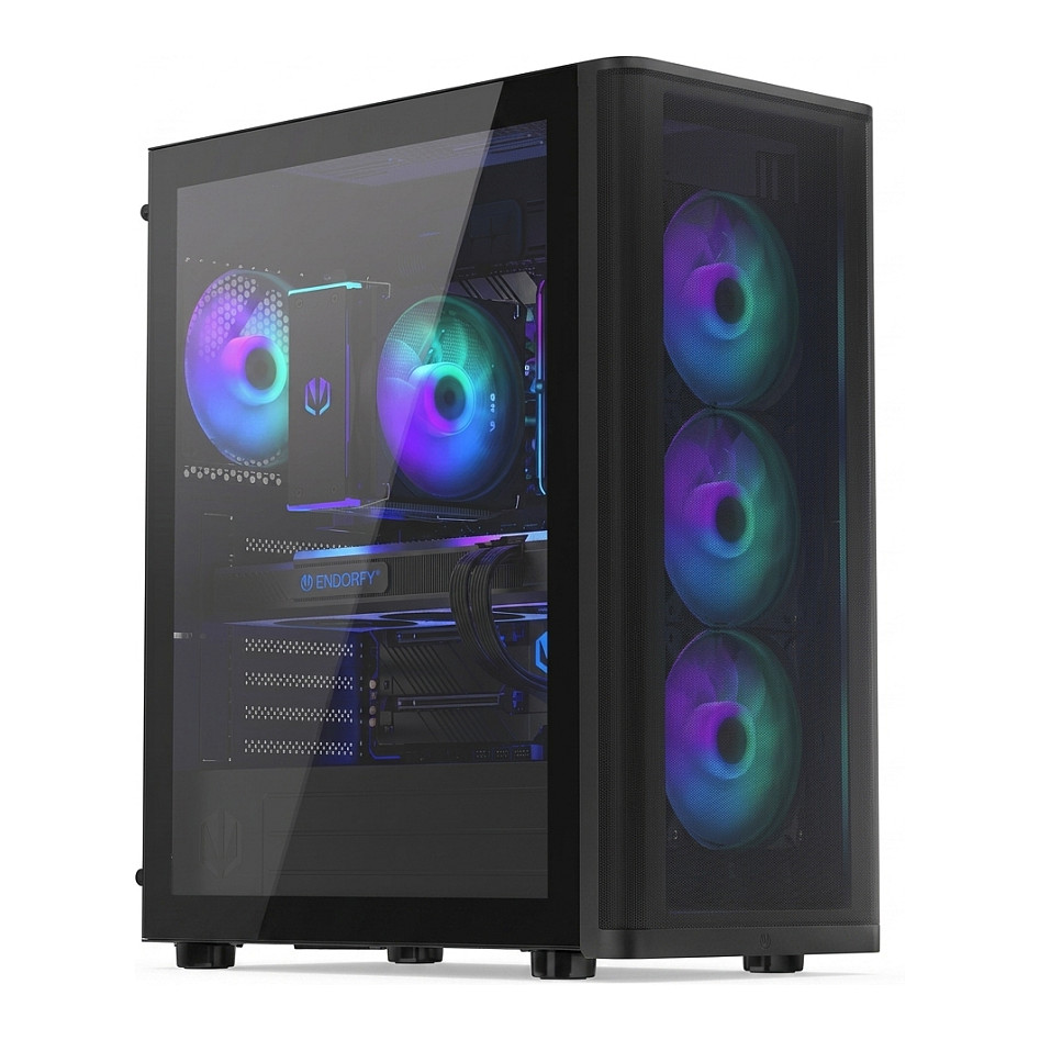 Kasë PC ENDORFY Ventum 400 ARGB / Mid Tower / ATX / 4x 120mm Stratus ARGB PWM Fan / Tempered Glass / Mesh / 360mm Radiator - Zezë