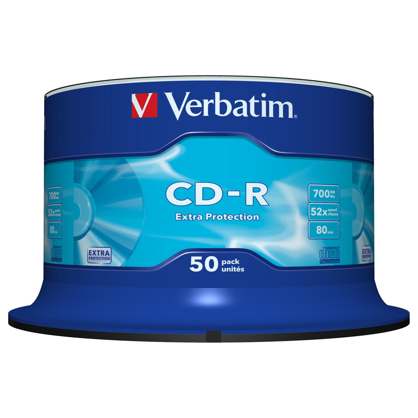 Disk CD-R Verbatim Extra Protection, 700 MB, 52x, Paketa me 50 copë