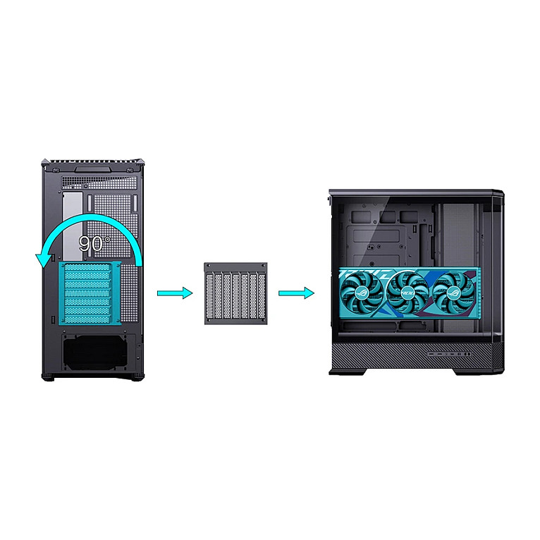 Kasë PC Jonsbo D400 / Midi Tower / ATX / Tempered Glass - Zezë - 9