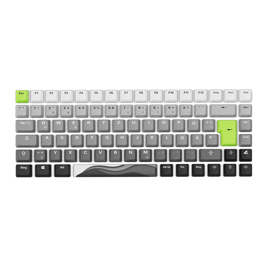 Set Sharkoon SKILLER SGK50 S3 Design Bundle D5 Keycaps+Mauspad 900x400x2.5 mm– Zezë / Gri / Bardhë / Gjelbër - 3