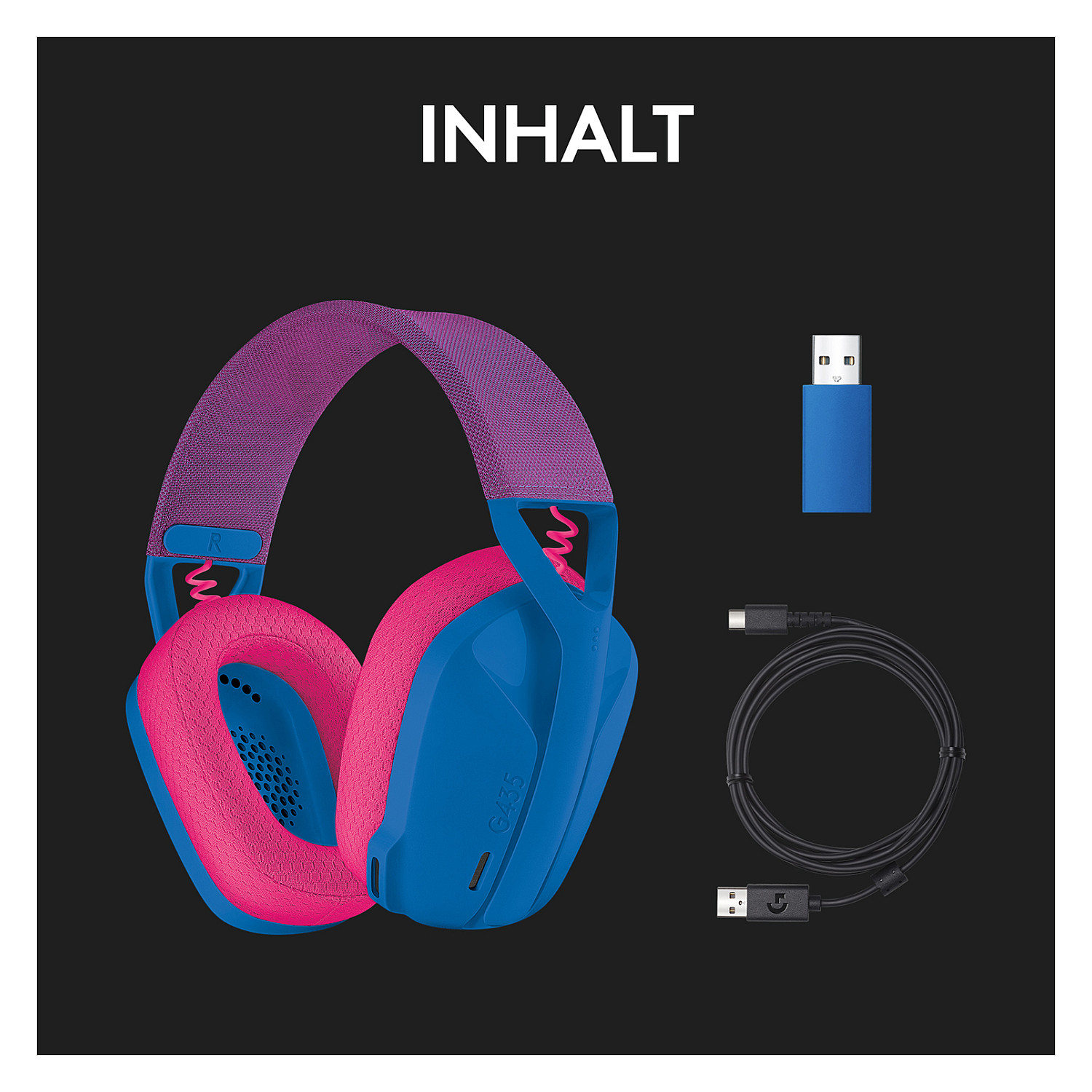 Kufje Gaming LOGITECH Lightspeed G435 / Bluetooth / Discord Certified / Blu - Pink - 18