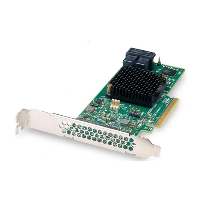 Kontrollues HBA Broadcom 9500-16i / PCIe 4.0 x8 / 16 Kanale / SAS 12Gb/s / SATA 6Gb/s / NVMe / 2x SFF-8654 – Zezë/Gri