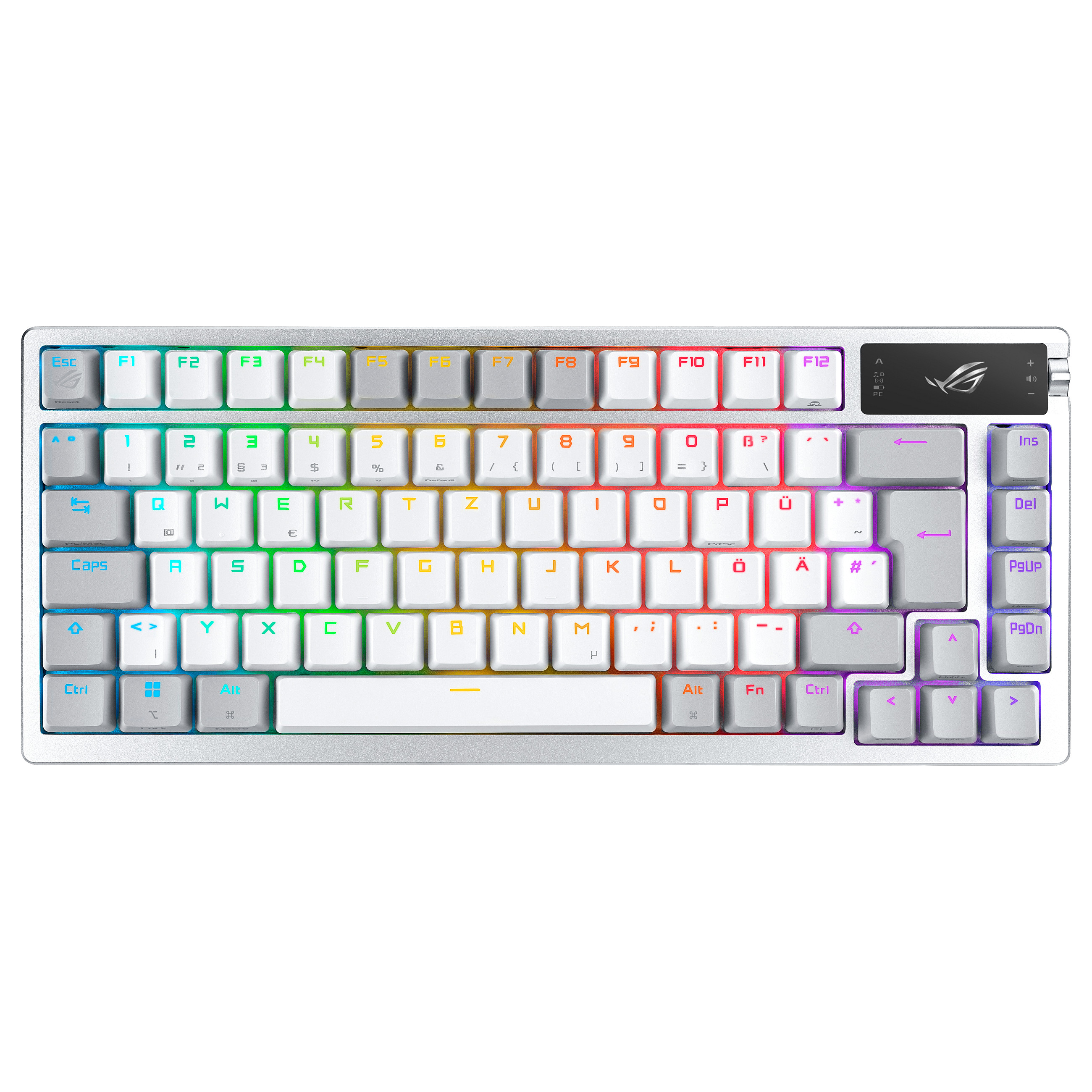 Tastierë Gaming Asus ROG Azoth Mechanical RGB LED / Wired & Wireless / QWERTZ  -Bardhë - 1