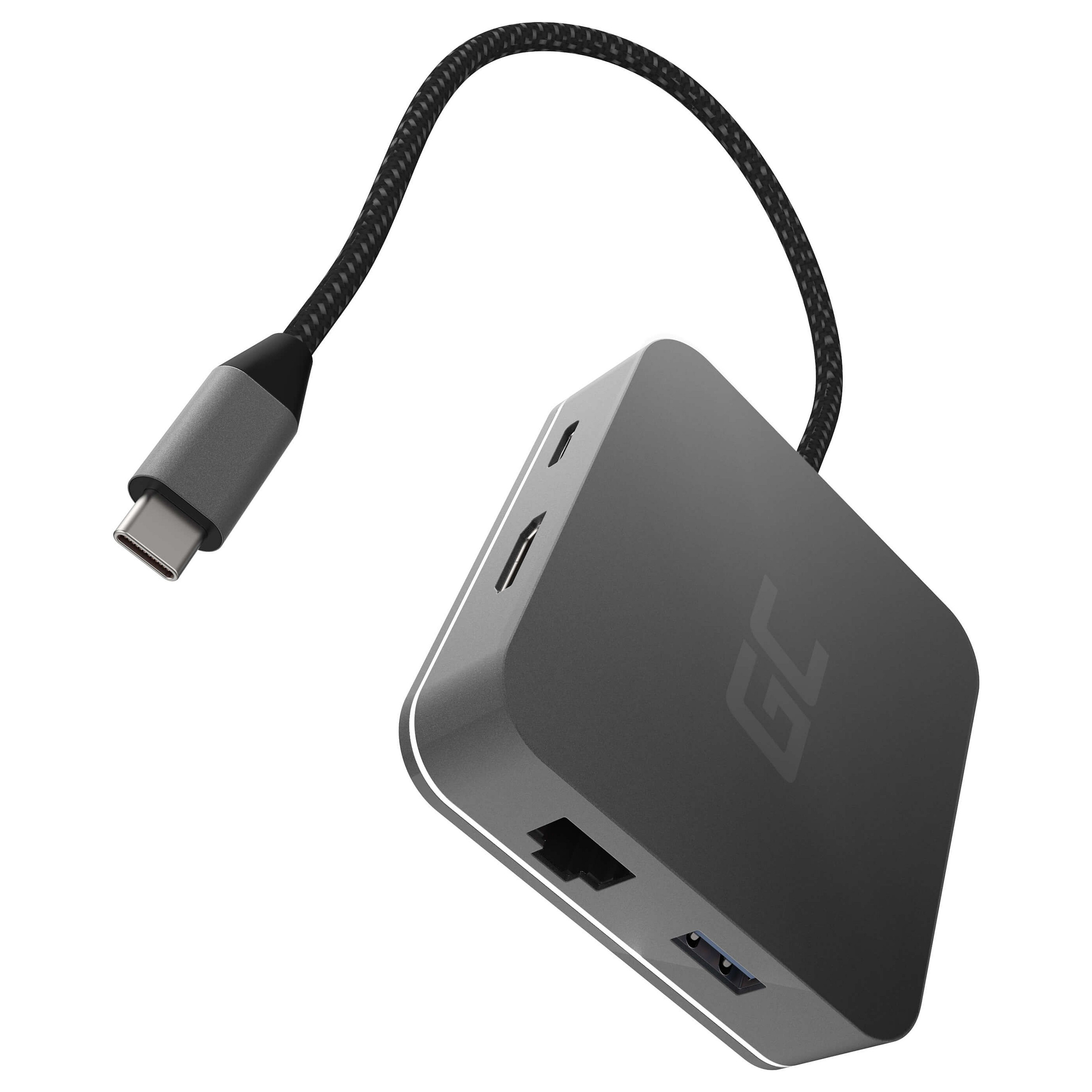 HUB Green Cell AK61 USB‑C / 6 Porta (3x USB 3.0, USB‑C, HDMI, Gigabit LAN) - Argjend - 1