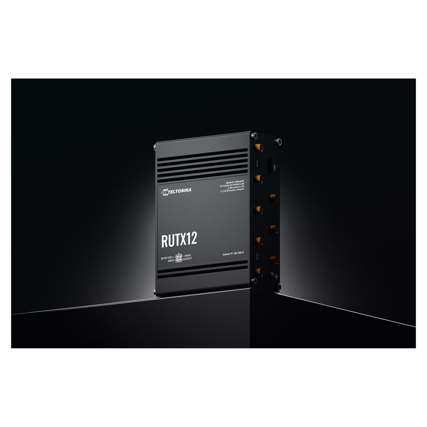 Ruter Industrial Teltonika RUTX12, Dual 4G LTE Cat 6, Dual SIM, Wi-Fi 5 Dual-Band, 5x Gigabit Ethernet, GPS, Bluetooth - Zezë - 6