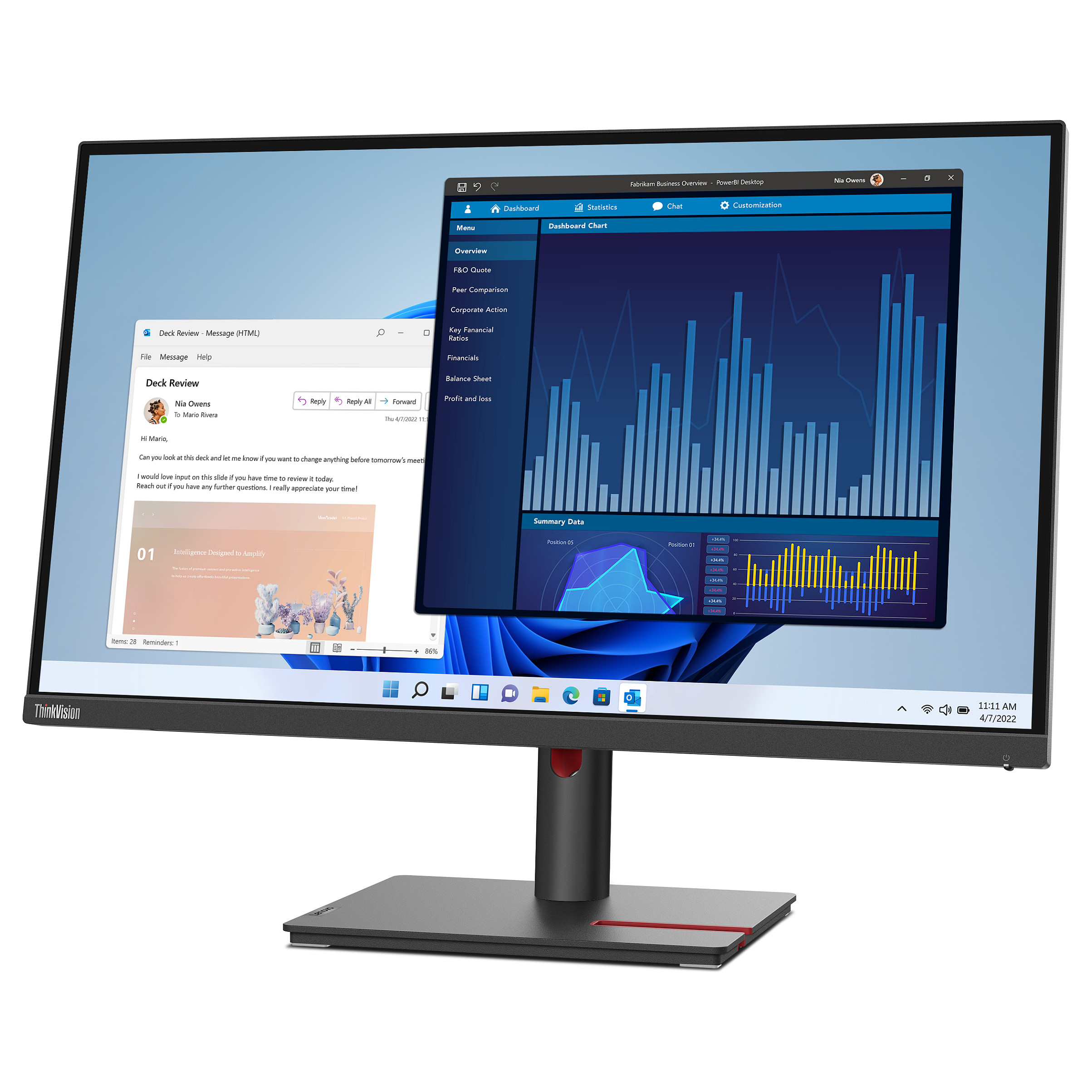 Monitor Lenovo ThinkVision T27p-30 / 27" 4K UHD / HDMI + DP +USB-C / e zezë - 8
