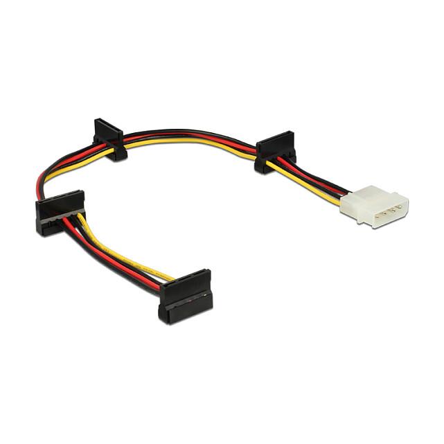 Kabllo për Furnizim me Energji DeLOCK 60142, Molex 4-pin në 4 x SATA 15-pin, 40 cm - Shumëngjyrëshe
