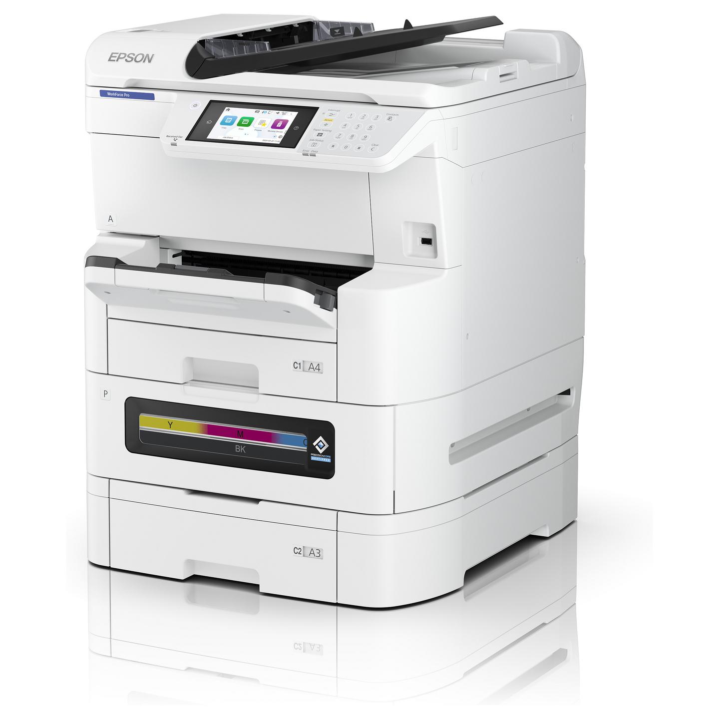 Printer Multifunksional Epson WorkForce Pro EM-C8100RDWF, A3+, Inkjet, Wi-Fi, Printim, Skanim, Kopjim, Faks - Bardhë  - 6