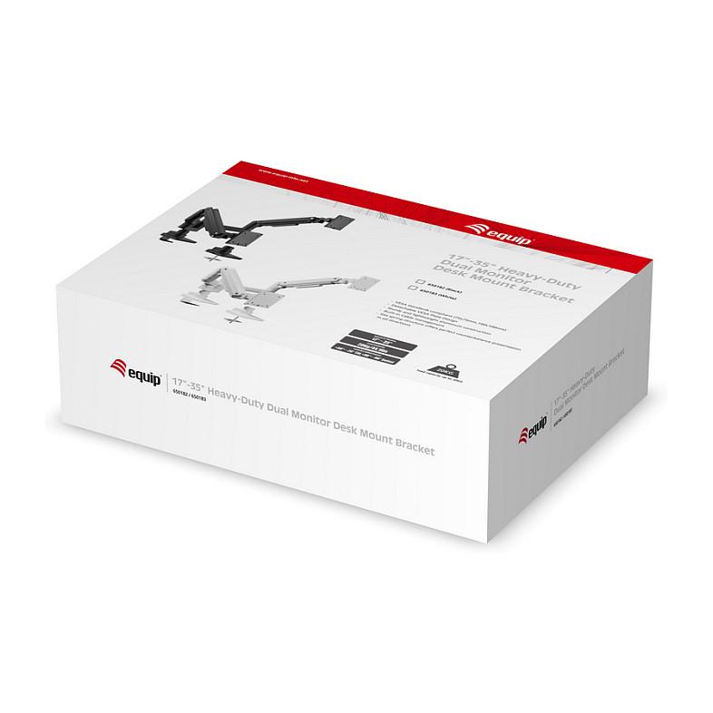 Mbajtëse për Monitor Equip 650182, 2 Monitorë, 17"–35", 20kg për Monitor, VESA 75×75mm/100×100mm - Zezë - 11