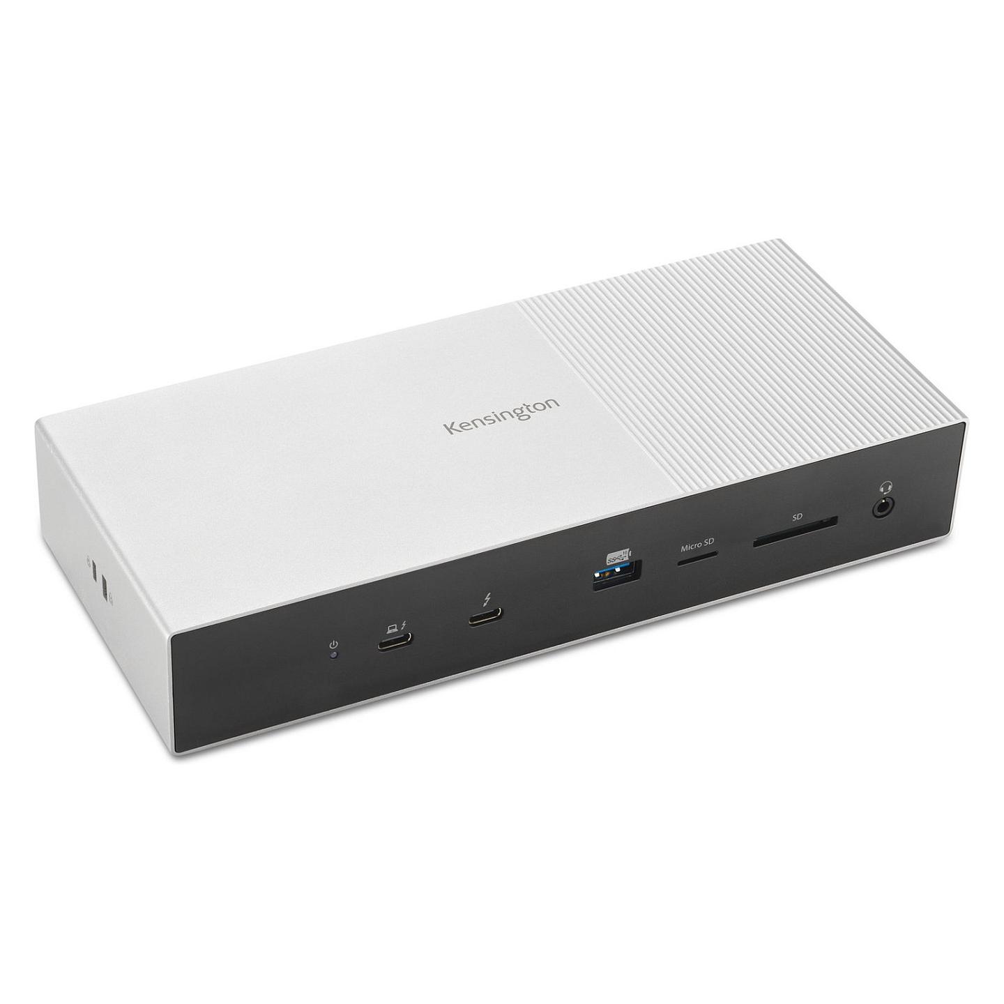 Docking Station Kensington SD5000T5 EQ, Thunderbolt 5, 3× Video, USB-A, USB-C, Gigabit Ethernet, SD, microSD, PD 140 W – Zezë, Gri