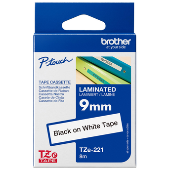 Shirit për Printer 3D Brother Colour Ribbon TZE-221 / TZE221 - Zezë mbi Bardhë