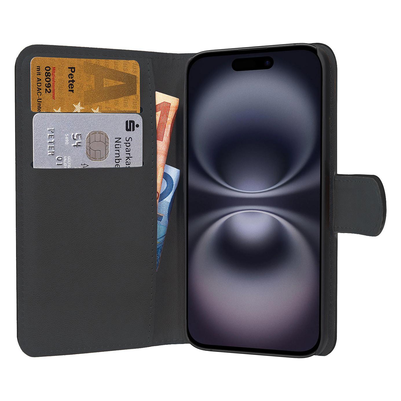 Book Case për Telefon PEDEA Book Cover Classic / Apple iPhone 16 Plus / TPU / Mbyllje Magnetike / Stand / Ndarje për Karta - Zezë