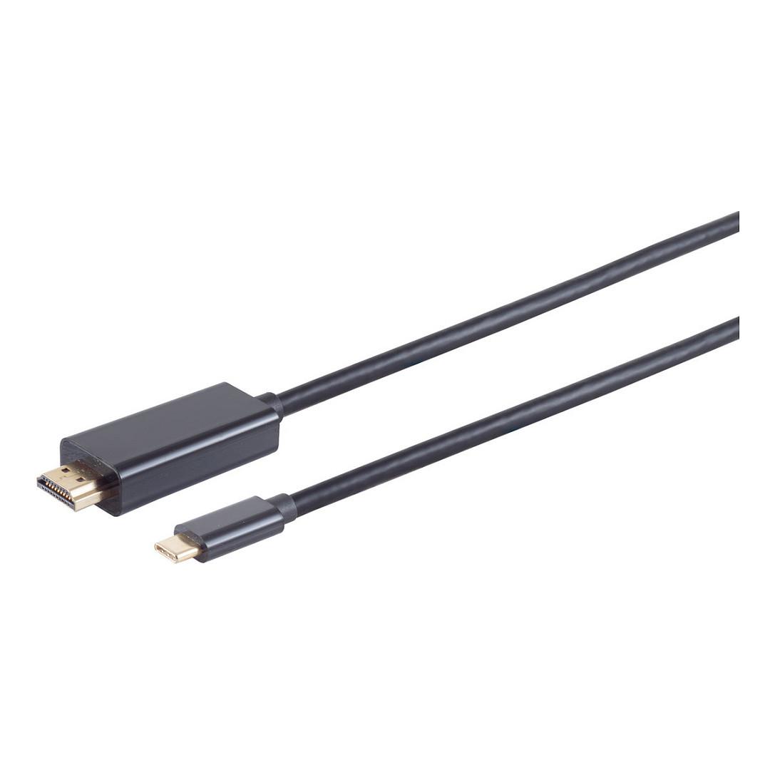 Kabllo HDMI S/CONN maximum connectivity 10-57045, USB-C në HDMI-A, 4K, 3 m - Zezë