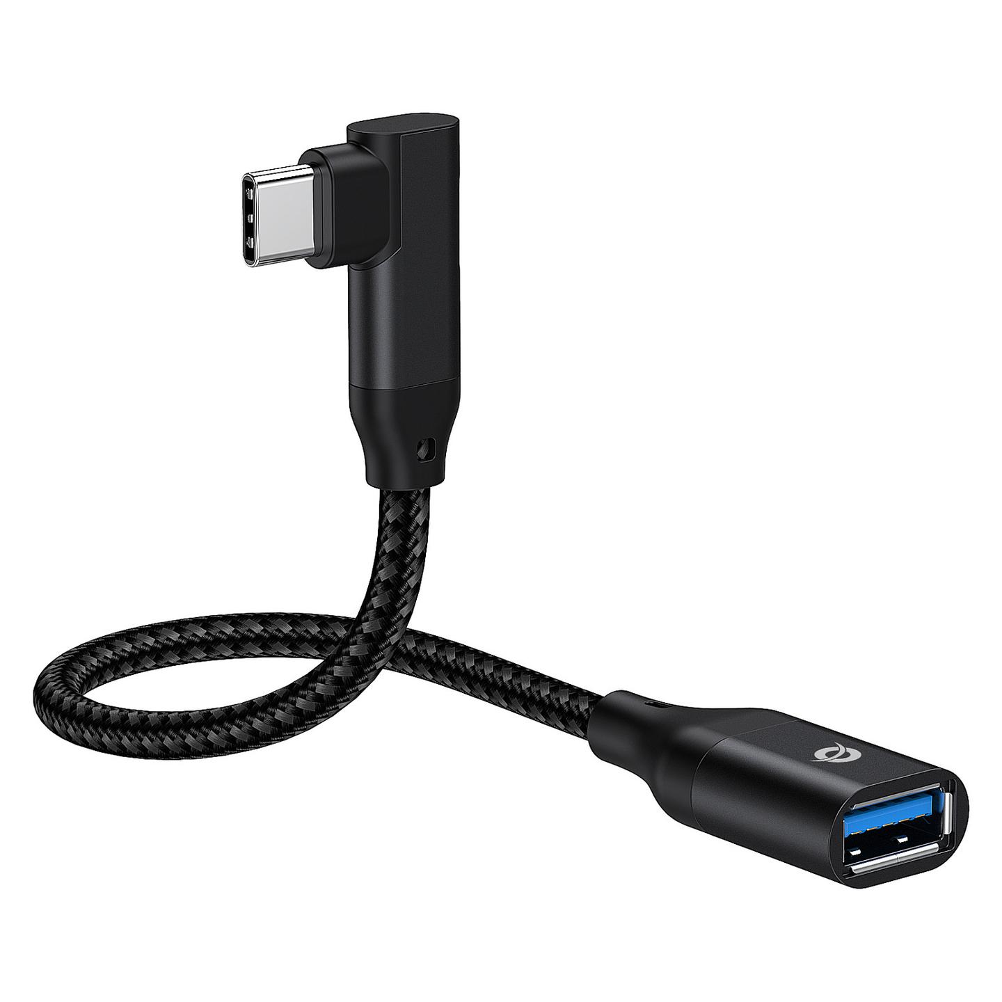 Adapter Conceptronic ABBY19B, USB-C Mashkull në USB-A Femër, USB 3.2 Gen 2, 10Gbps, 0.15m, 90° - Zezë - 4