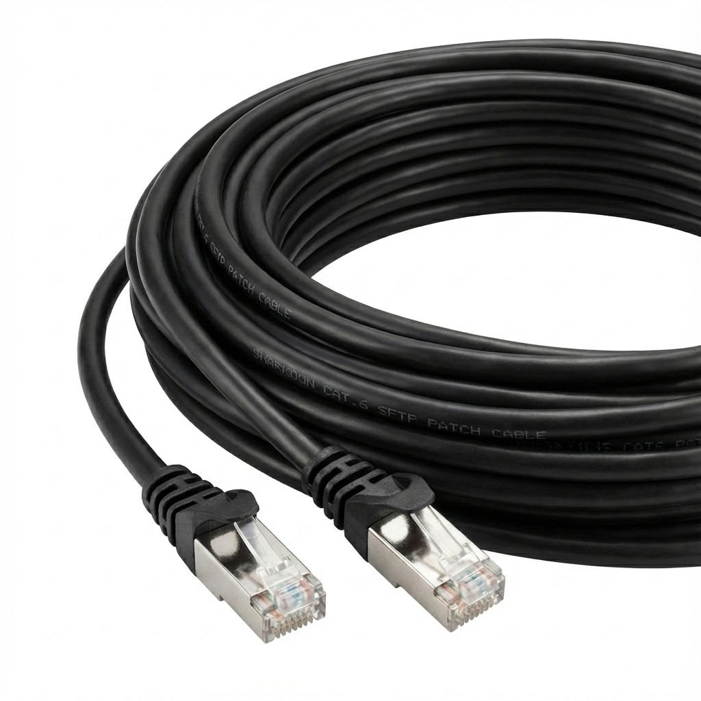 Kabllo për Rrjet  Sharkoon Patch Cable S/FTP RJ-45 Cat.6 / 20m - Zezë - 1