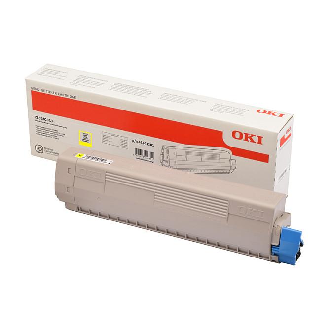 Toner OKI 46443101, 10000 faqe, për C833, C843 - Verdhë