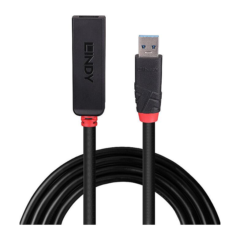 Kabllo USB LINDY 43401, USB 3.0, USB-A Mashkull në USB-A Femër, 5Gbps, 5m - Zezë - 2