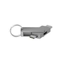 Adapter TERRATEC CONNECT C600 / USB-C në 2x Micro-USB / USB 2.0 – Argjend