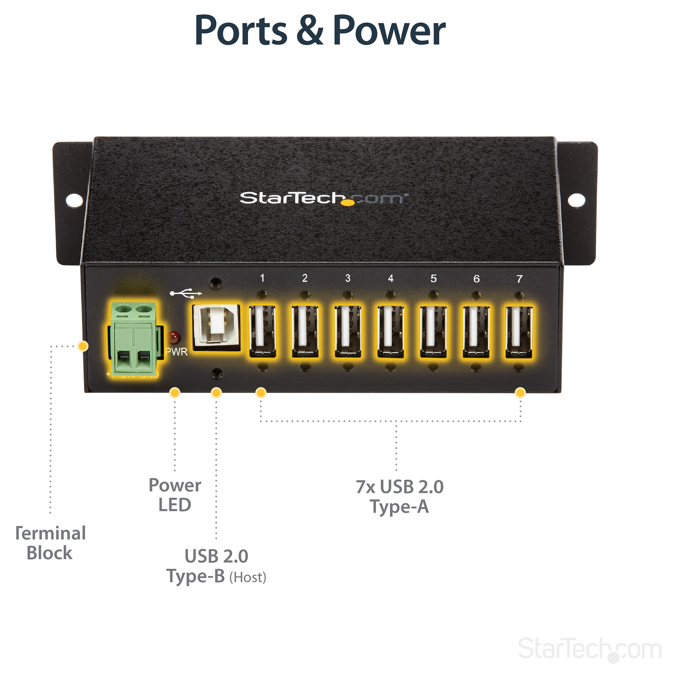 Hub StarTech USB-B to 7xUSB 2.0 - 11