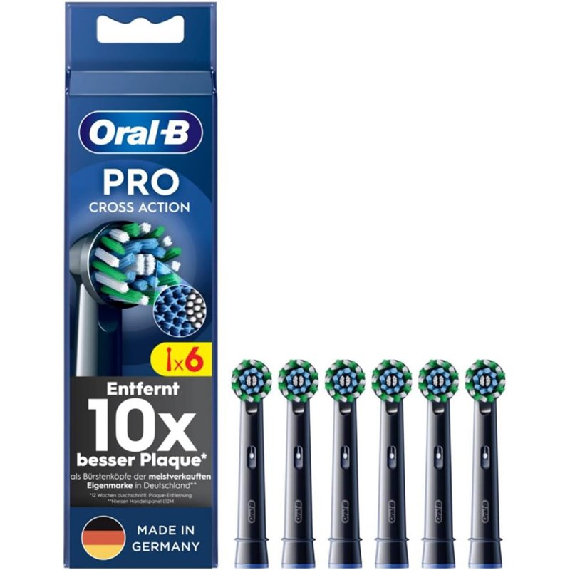 Koka zëvendësuese për furçë elektrike Oral-B Pro CrossAction / 6 copë – Zezë