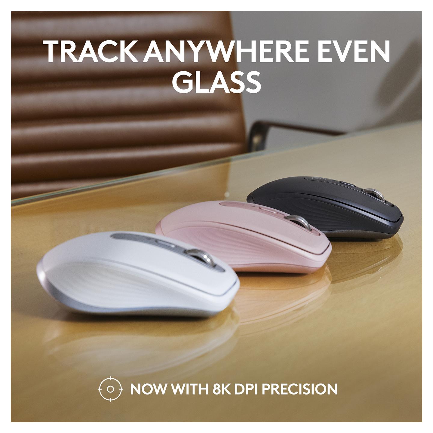 Maus pa Kabllo Logitech MX Anywhere 3S / Optik Darkfield / 8000 DPI / 6 Butona / Bluetooth / 2.4 GHz / Logi Bolt - Rozë - 10