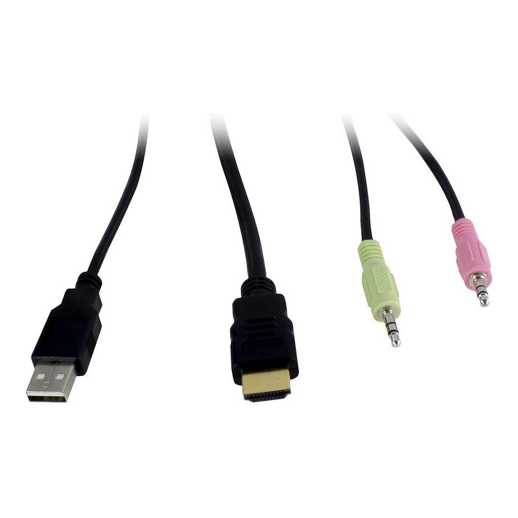 KVM Switch Inter-Tech AS-21HA, 2 porta, HDMI, USB, Audio 3.5mm - Zezë - 4