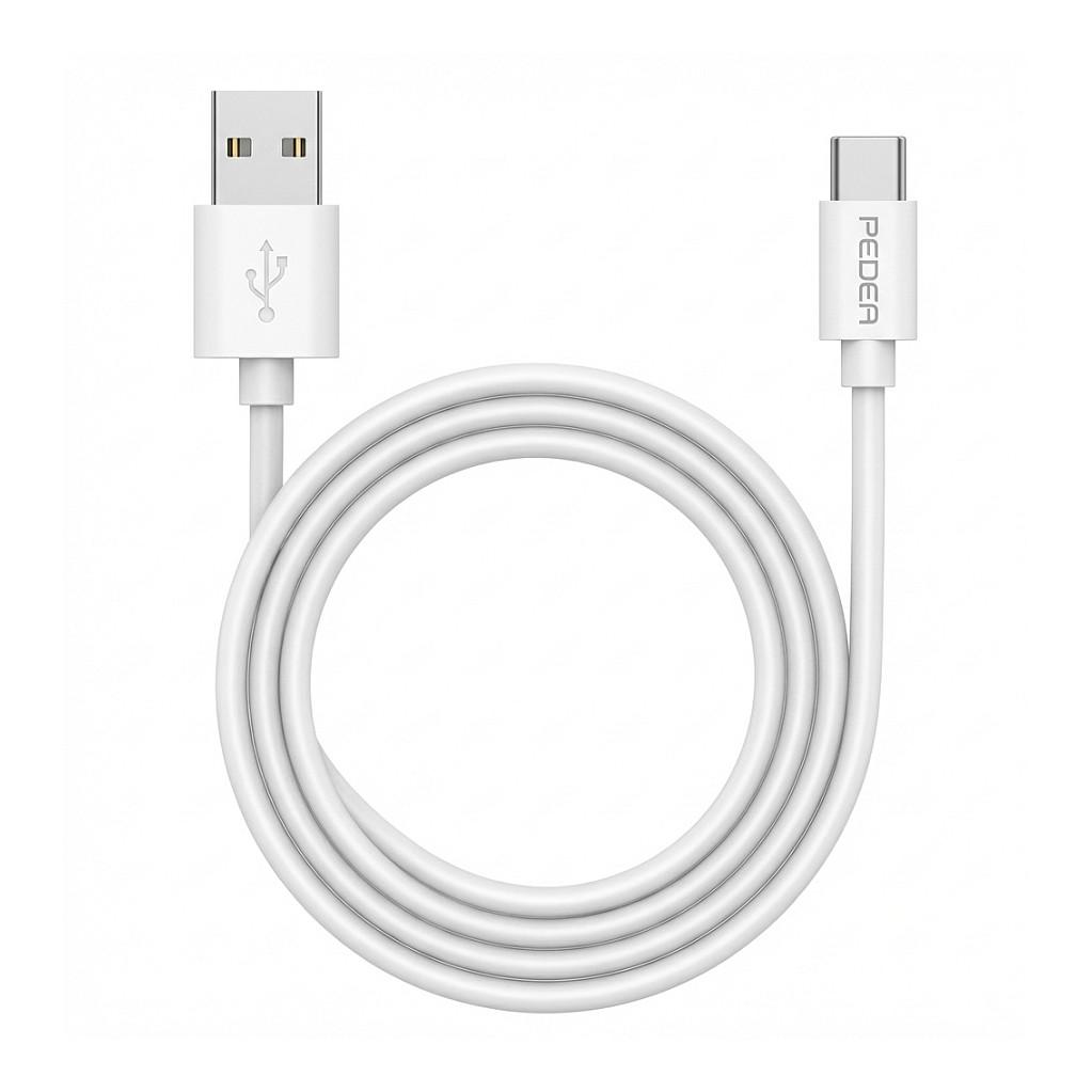 Kabllo USB PEDEA / USB-A në USB-C / 1 m - Bardhë - 1