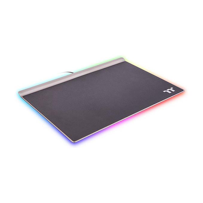 Mauspad Gaming Thermaltake ARGENT MP1 RGB / Sipërfaqe e fortë / RGB / USB / 359 × 254 mm / Bazë alumini – Zezë - 2