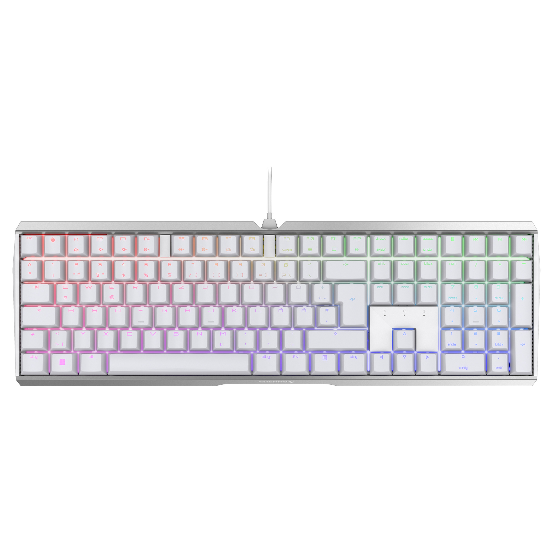Tastierë CHERRY MX 3.0S RGB / me kabllo / USB / mekanike / RGB / e bardhë - 1