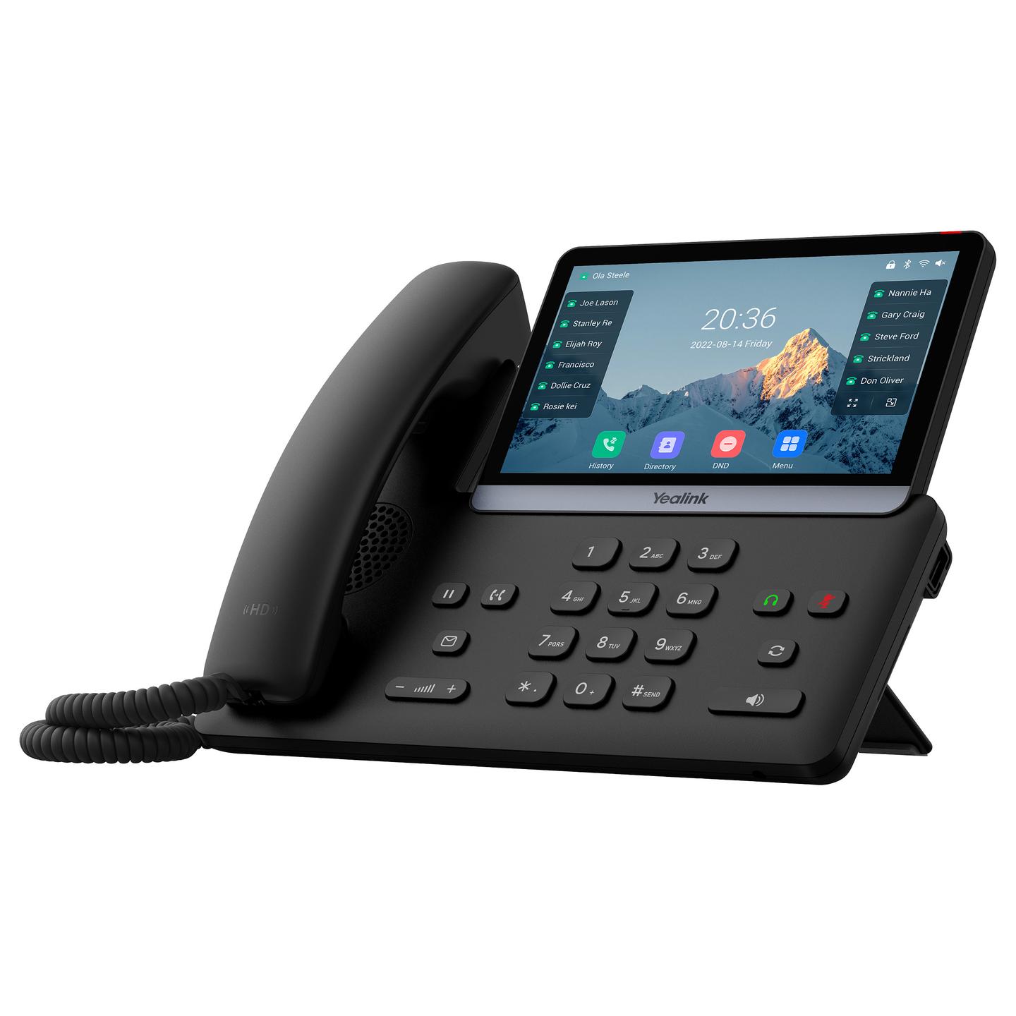 Telefon VoIP Yealink T77U, SIP, 7", Touchscreen, 800x480, 2x Gigabit Ethernet, 2x USB 2.0, PoE - Zezë - 3