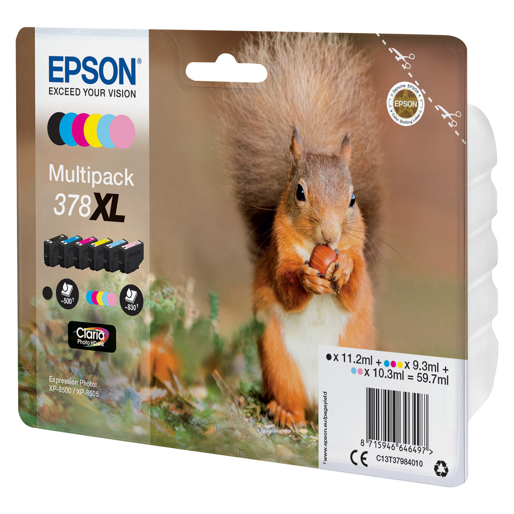 INK Epson 378XL Multipack C13T37984010 / 830 faqe / Zezë + Ngjyrë - 2