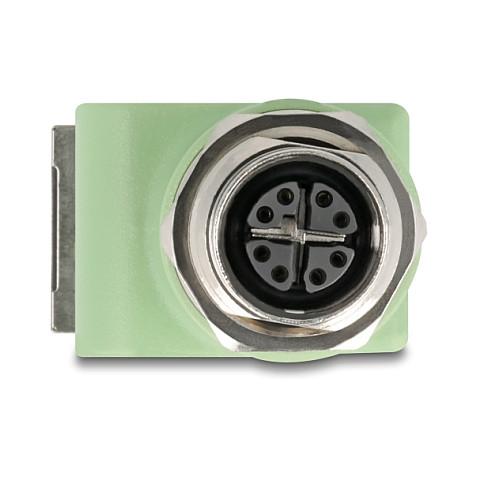 Adapter për Rrjet DeLOCK 60684, M12 X-Koduar 8-Pin Femër në RJ-45 Femër, Cat.5e, STP, 90° – Gjelbër - 2