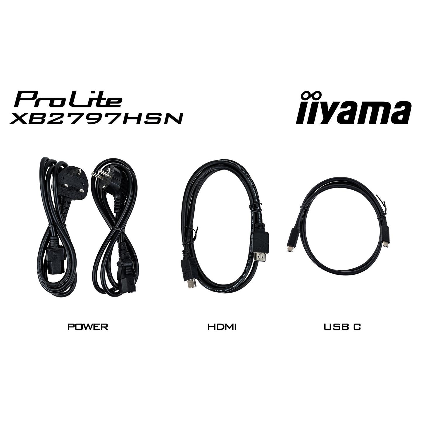 Monitor iiyama ProLite XB2797HSN-B1 / 27" / Full HD IPS / 100Hz / USB Hub 3.2 - Zezë - 20