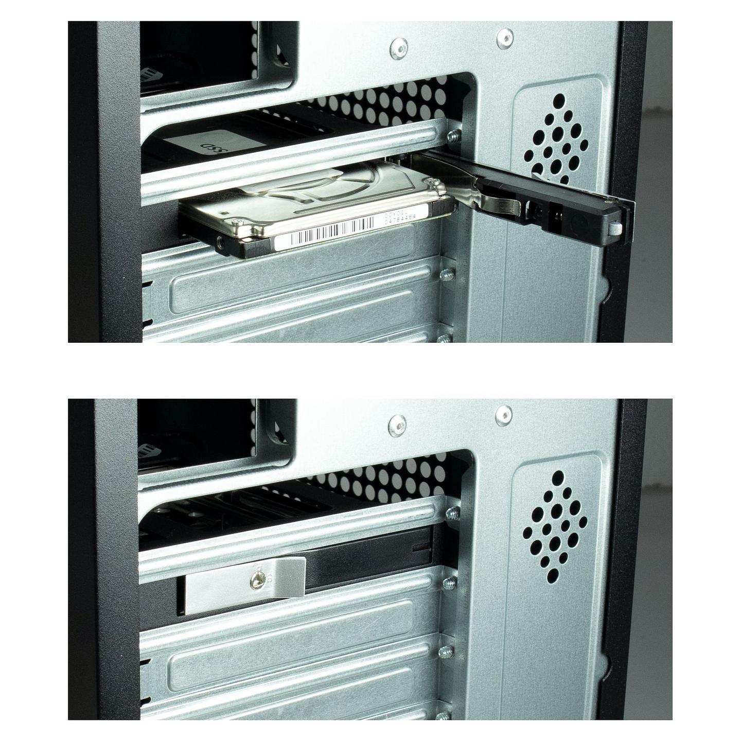 Këllëf për disqe Inter-Tech ST-8213PCI, 1x 2.5", SATA III, Hot-Swap, 1x PCI Slot - Zezë - 5