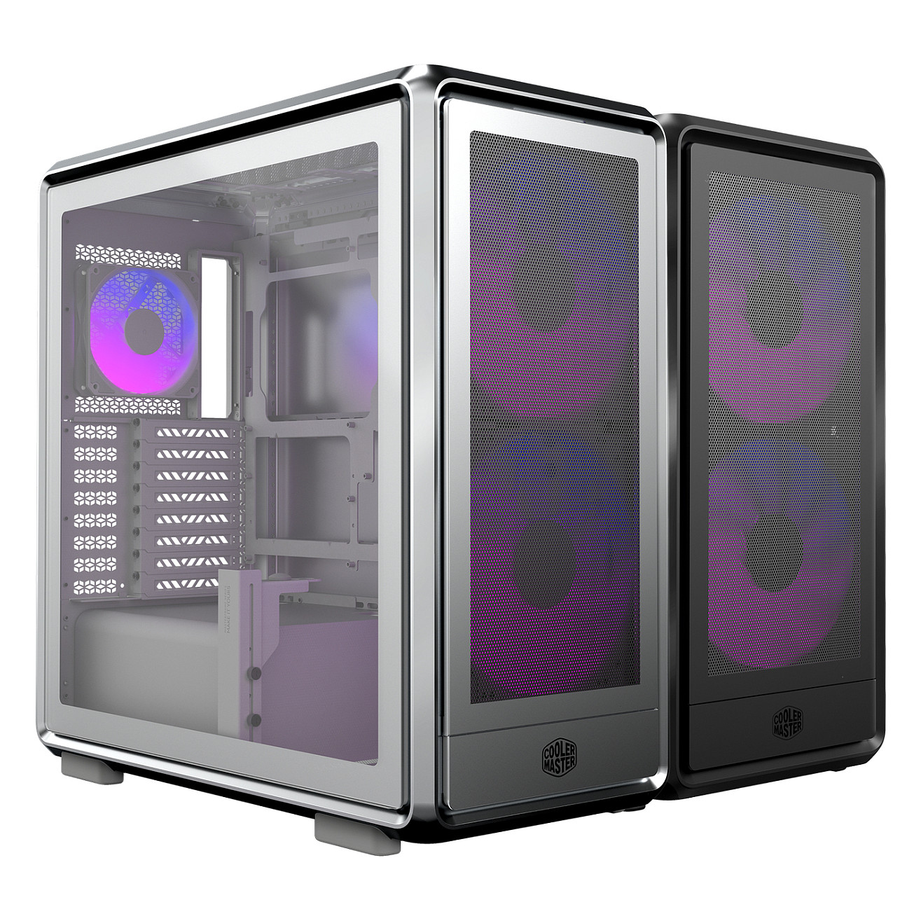 Kasë PC Cooler Master MasterFrame 600 Mesh / Mid Tower / ATX / 2x 200mm Fan / Mesh / Tempered Glass - Argjend - 2