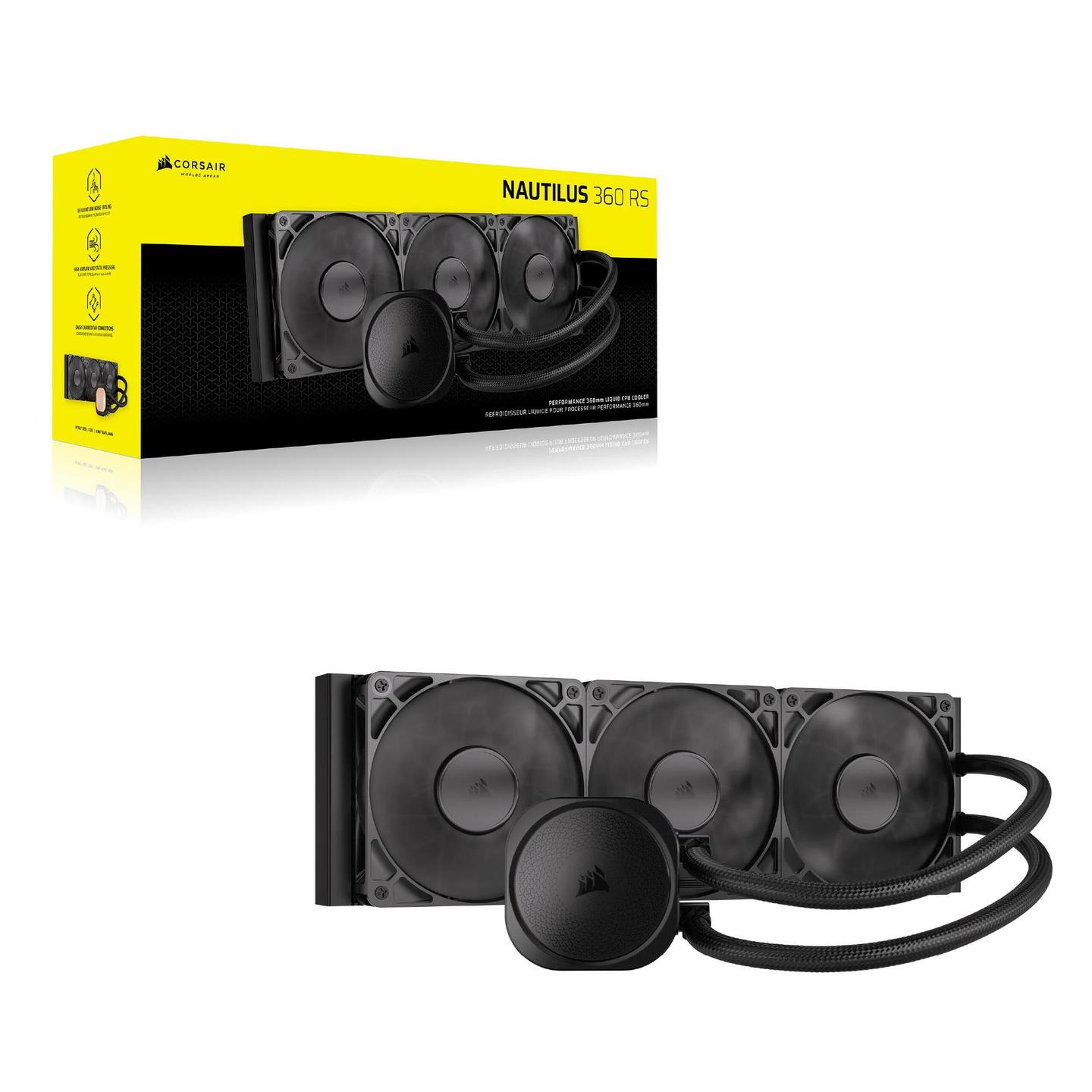 Ftohës për Procesor Corsair NAUTILUS 360 RS / 360mm / AIO / PWM / 2100 RPM / 72.8 CFM / 4.15 mmH₂O – Zezë - 2