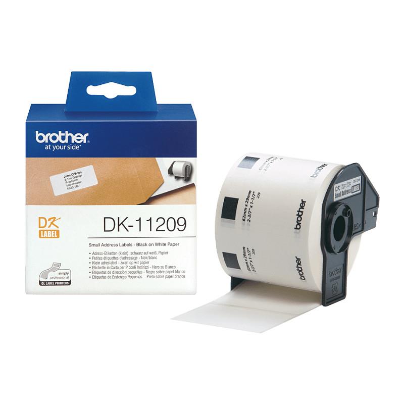 Etiketa Adresimi Brother DK-11209, 29 × 62 mm, 800 copë - Bardhë