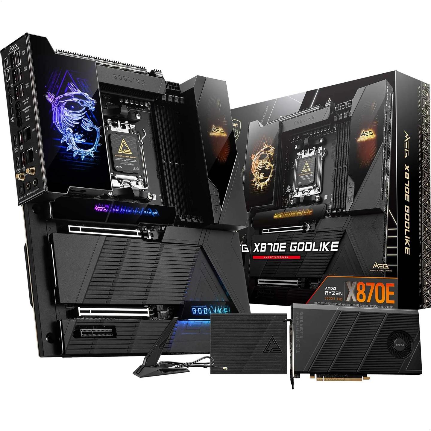Motherboard MSI MEG X870E GODLIKE AMD AM5 X870E DDR5 E-ATX PCIe 5.0 WiFi 7 Bluetooth M.2 PCIe 5.0 USB-C